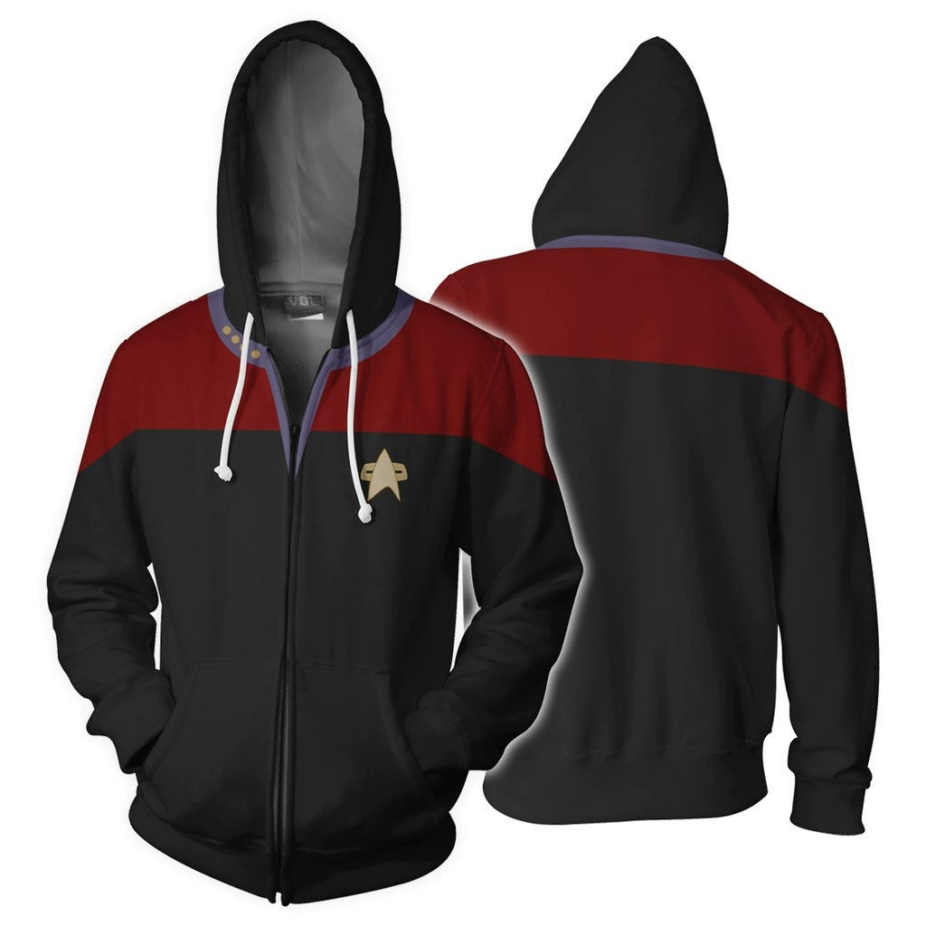 Star Trek Deep Space Nine Commander Sisko Duty Hoodie Sweater 3D Sweatshirt Cosplay Costume