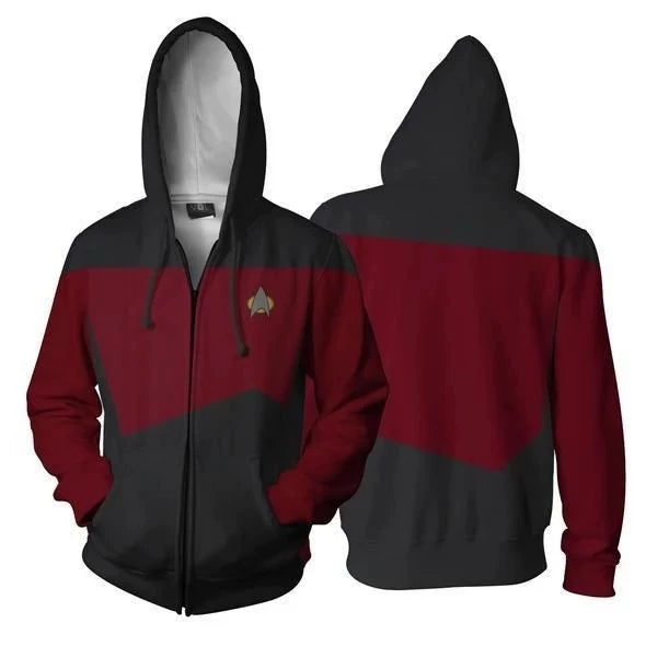 Star Trek Hoodie Sweater The Next Generation TNG 3D Sweatshirt Cosplay Costume