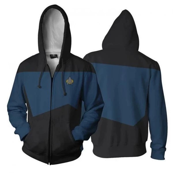 Star Trek Hoodie Sweater The Next Generation TNG 3D Sweatshirt Cosplay Costume
