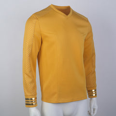 Strange New Worlds Captain Pike Gold Uniforms Startfleet Blue Red Top Shirts