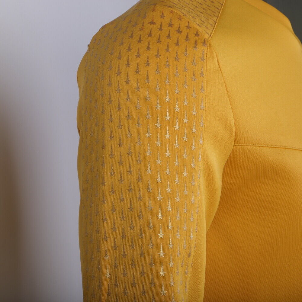 Strange New Worlds Captain Pike Gold Uniforms Startfleet Blue Red Top Shirts