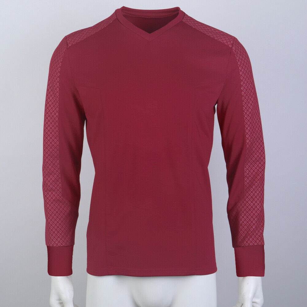 Strange New Worlds Captain Pike Gold Uniforms Startfleet Blue Red Top Shirts