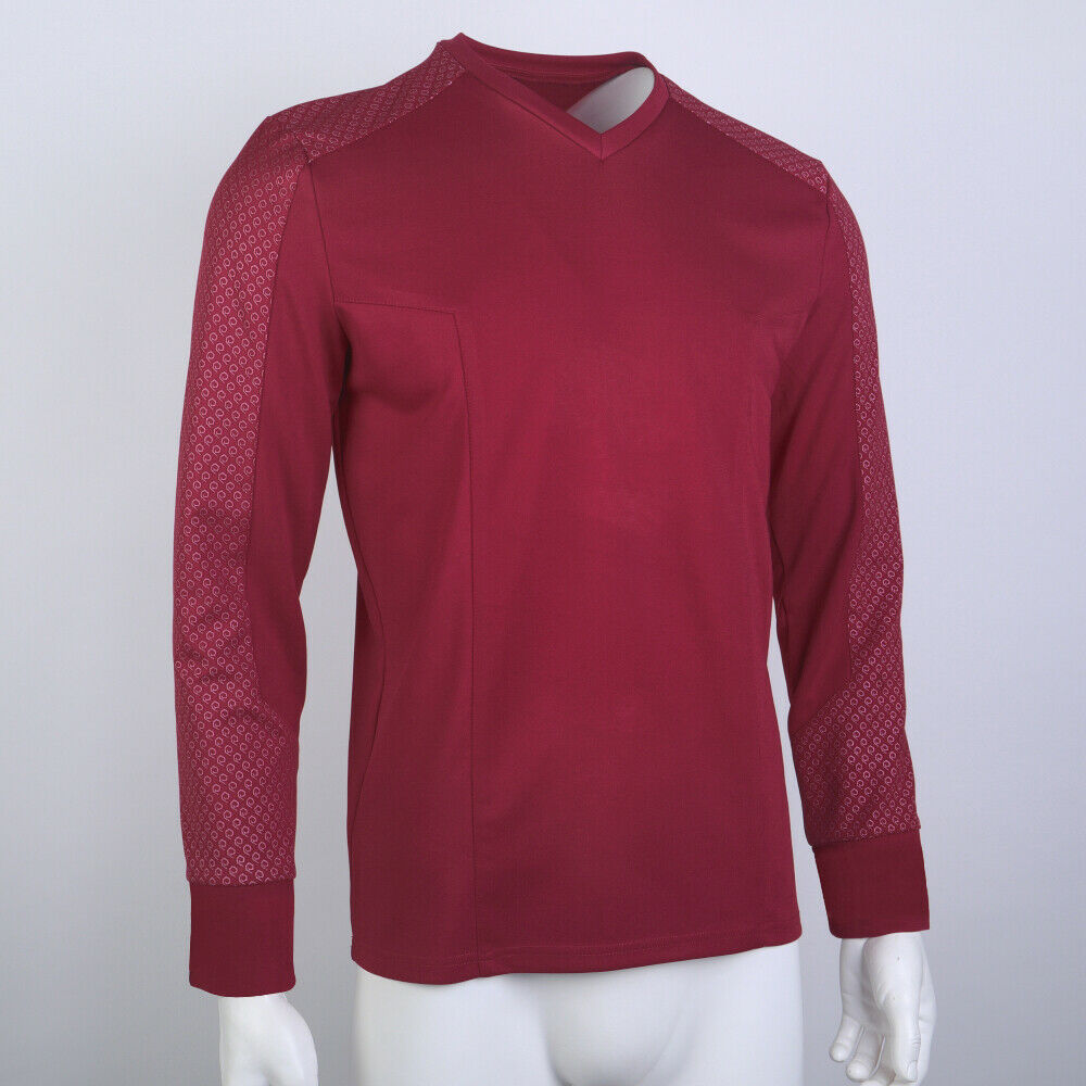 Strange New Worlds Captain Pike Gold Uniforms Startfleet Blue Red Top Shirts