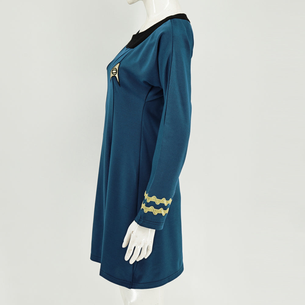 Star Trek TOS Female Duty Uniforms The Original Series Blue Gold Red Dress Costume