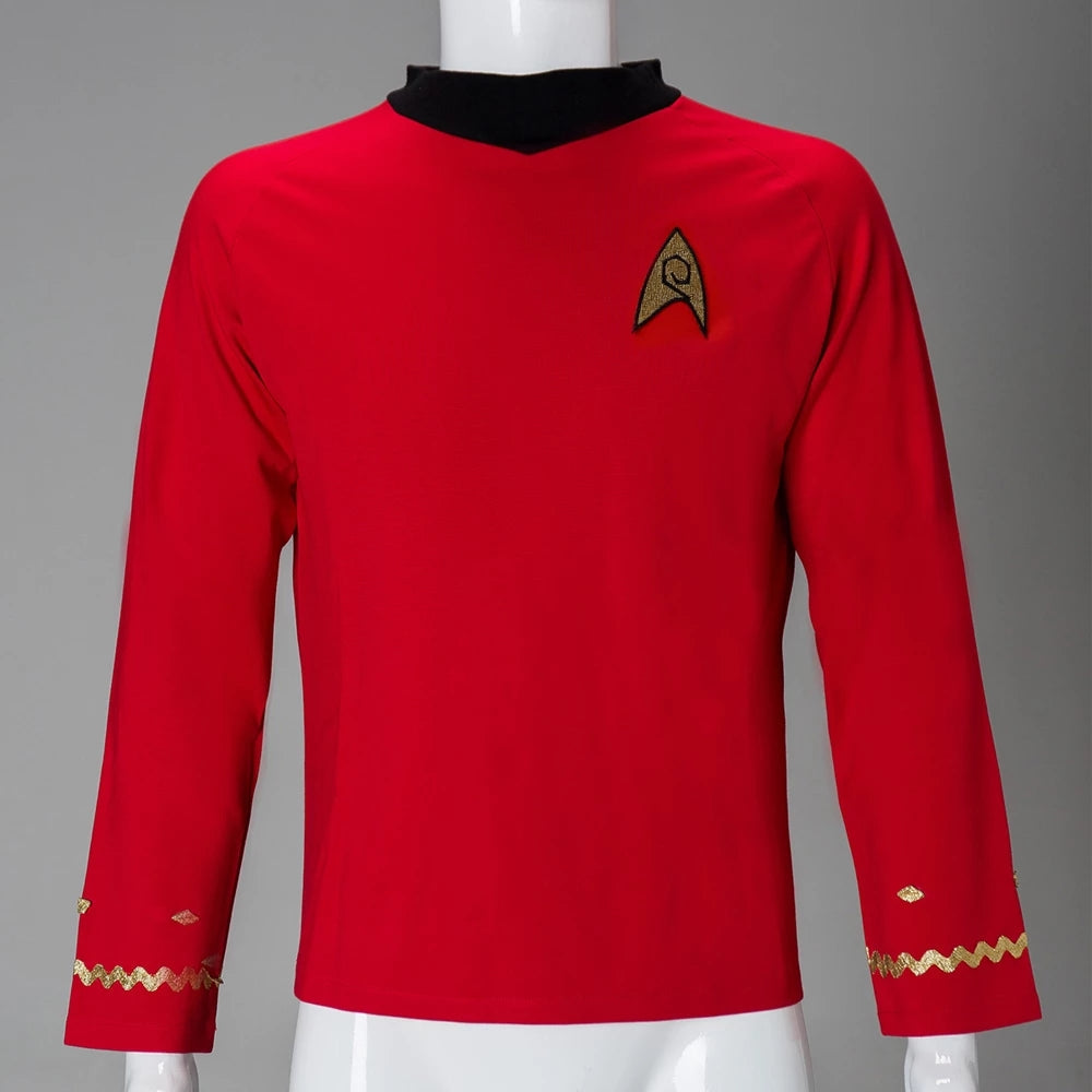 ST TOS The Original Series Captain Kirk Shirt Uniform Halloween Cosplay Costume