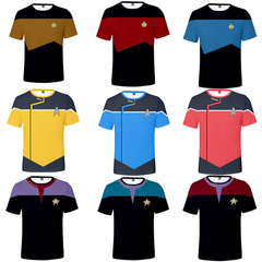 Star Trek The Next Generation Captain Picard 3D T-Shirts DSN Starfleet Sports Fitness Top