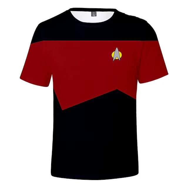 Star Trek The Next Generation Captain Picard 3D T-Shirts DSN Starfleet Sports Fitness Top