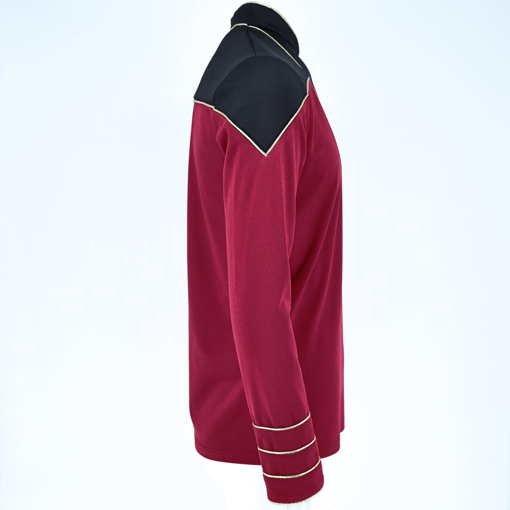 Star Trek The Next Generation Flag Officer Uniform TNG Admiral Red Shirt Starfleet Costume