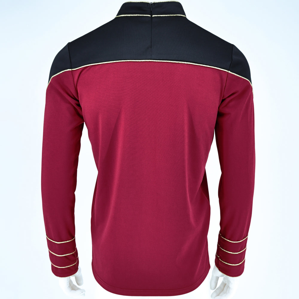 Star Trek The Next Generation Flag Officer Uniform TNG Admiral Red Shirt Starfleet Costume