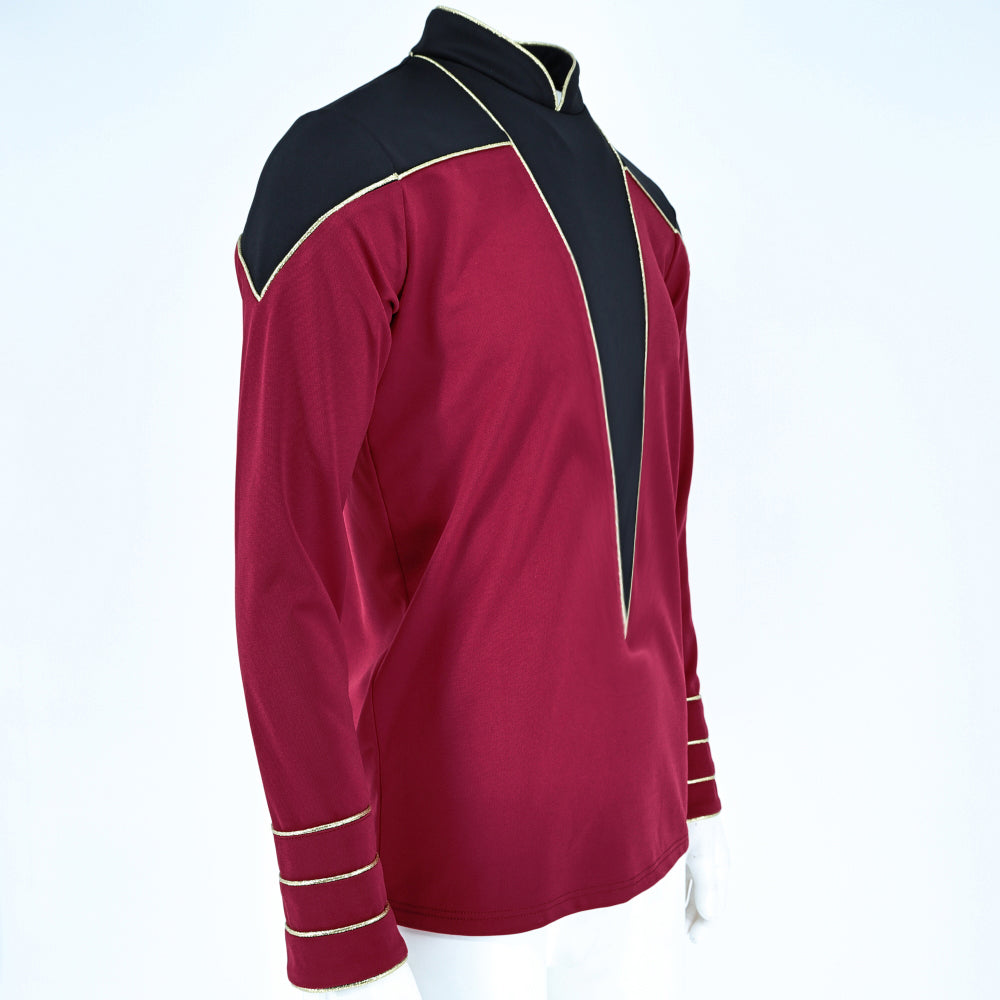 Star Trek The Next Generation Flag Officer Uniform TNG Admiral Red Shirt Starfleet Costume