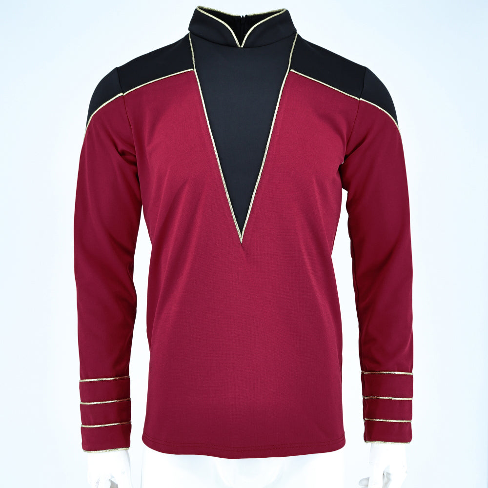 Star Trek The Next Generation Flag Officer Uniform TNG Admiral Red Shirt Starfleet Costume