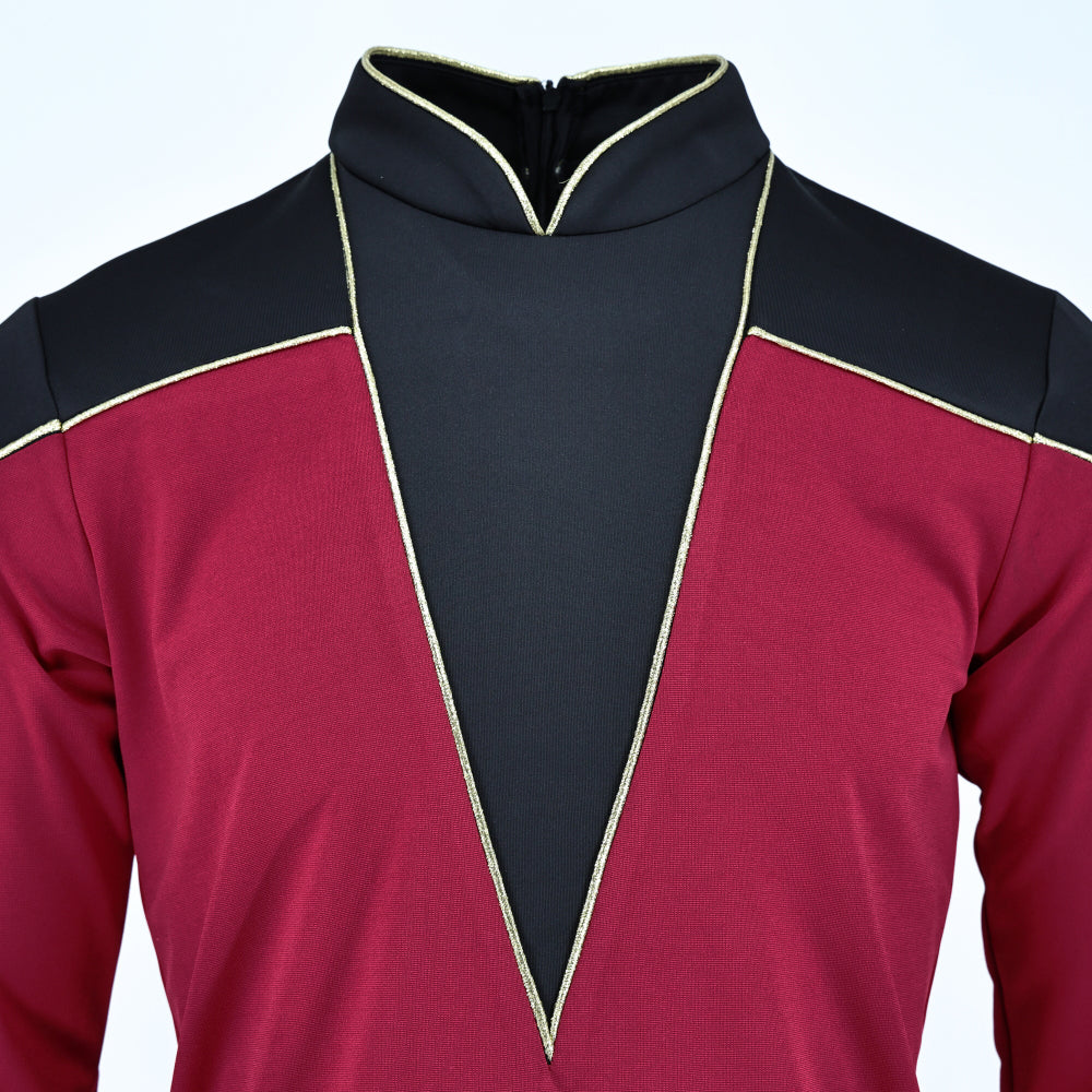 Star Trek The Next Generation Flag Officer Uniform TNG Admiral Red Shirt Starfleet Costume