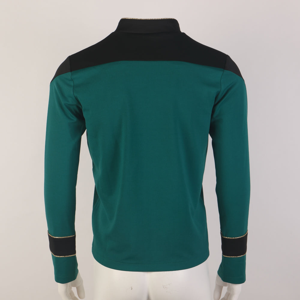 ST The Next Generation TNG  Admiral Tunic Uniforms Red Gold Men Shirts Halloween Cosplay Costumes