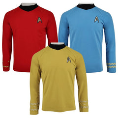 ST TOS The Original Series Captain Kirk Shirt Uniform Halloween Cosplay Costume