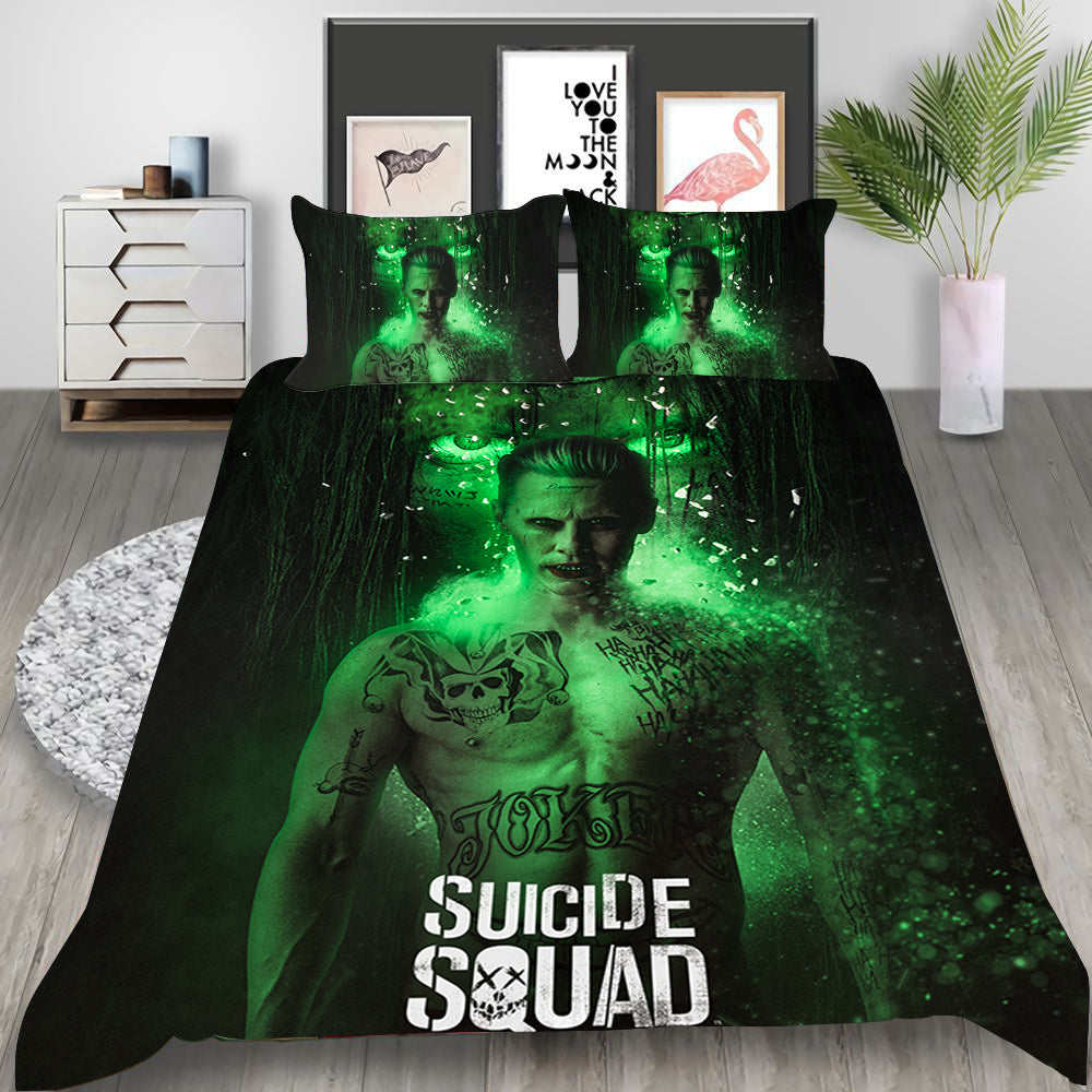 Suicide Squad 2 Harley Quinn Cosplay Bedding Set Duvet Cover Pillowcases Halloween Home Decor