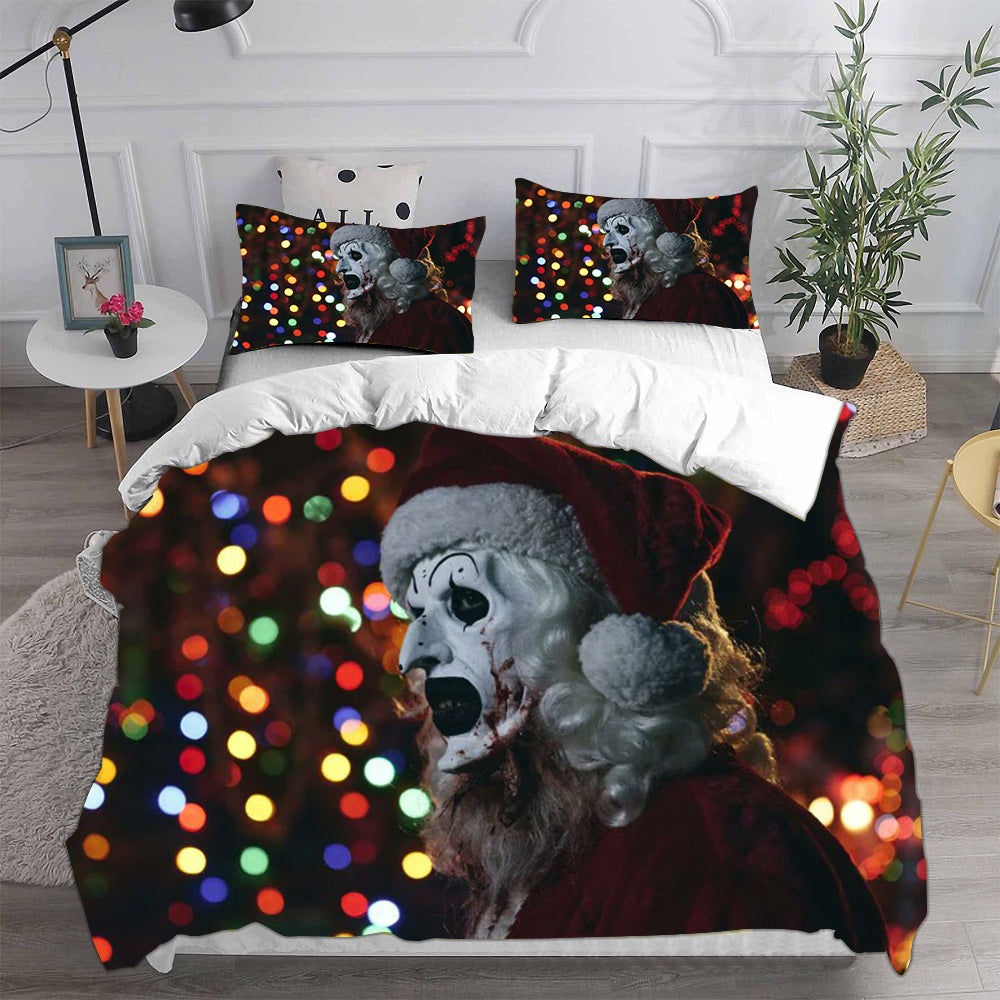 Terrifier 3 Cosplay Bedding Set Duvet Cover Pillowcases Halloween Home Decor