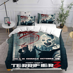 Terrifier 3 Cosplay Bedding Set Duvet Cover Pillowcases Halloween Home Decor