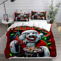 Terrifier 3 Cosplay Bedding Set Duvet Cover Pillowcases Halloween Home Decor