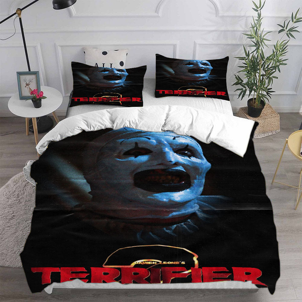 Terrifier Clown Cosplay Bedding Set Duvet Cover Pillowcases Halloween Home Decor