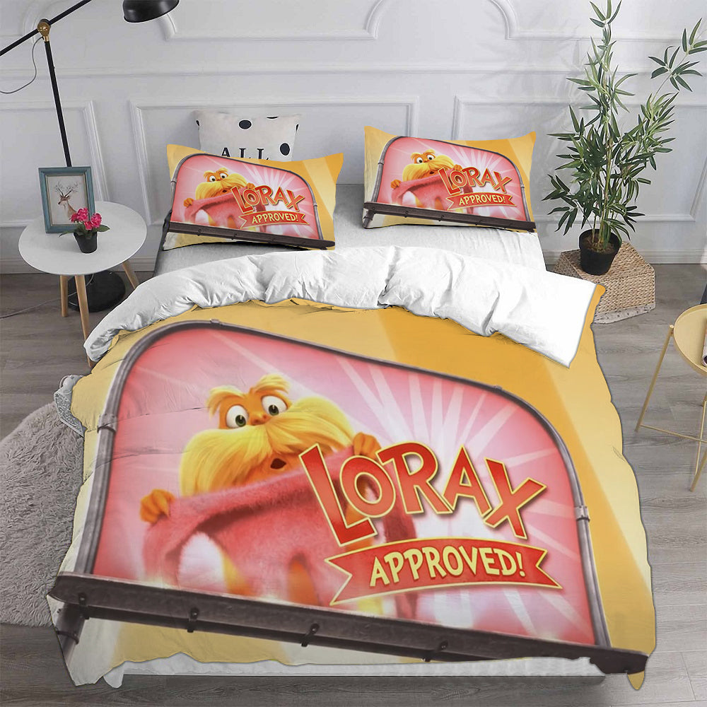 The Lorax Cosplay Bedding Set Duvet Cover Pillowcases Halloween Home Decor