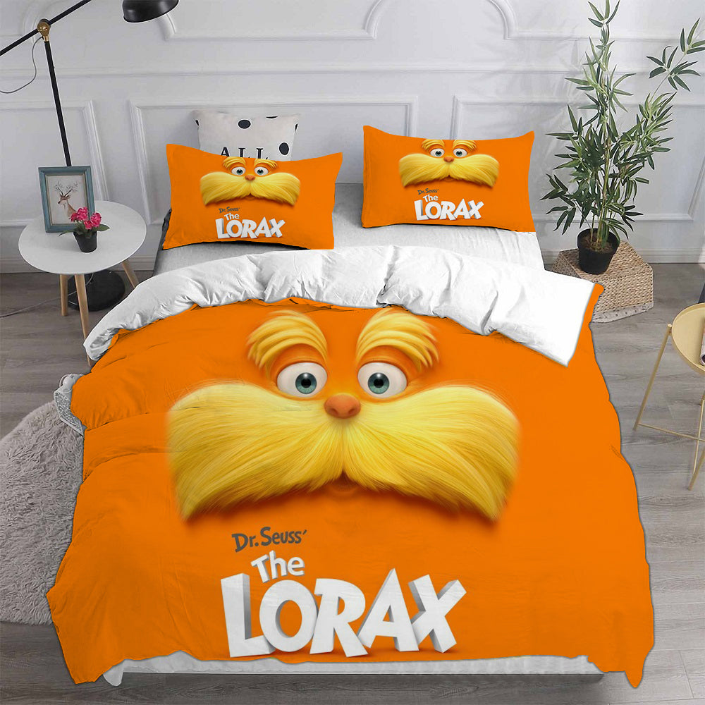 The Lorax Cosplay Bedding Set Duvet Cover Pillowcases Halloween Home Decor