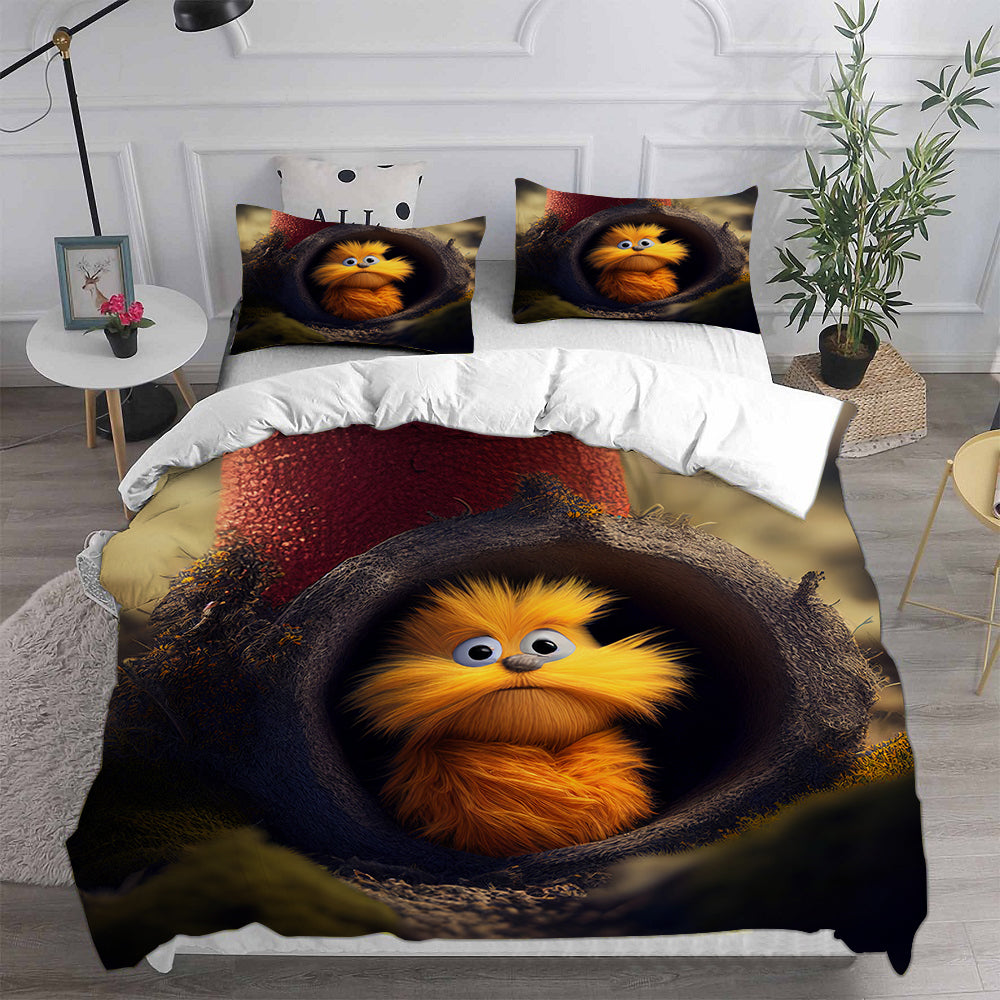 The Lorax Cosplay Bedding Set Duvet Cover Pillowcases Halloween Home Decor