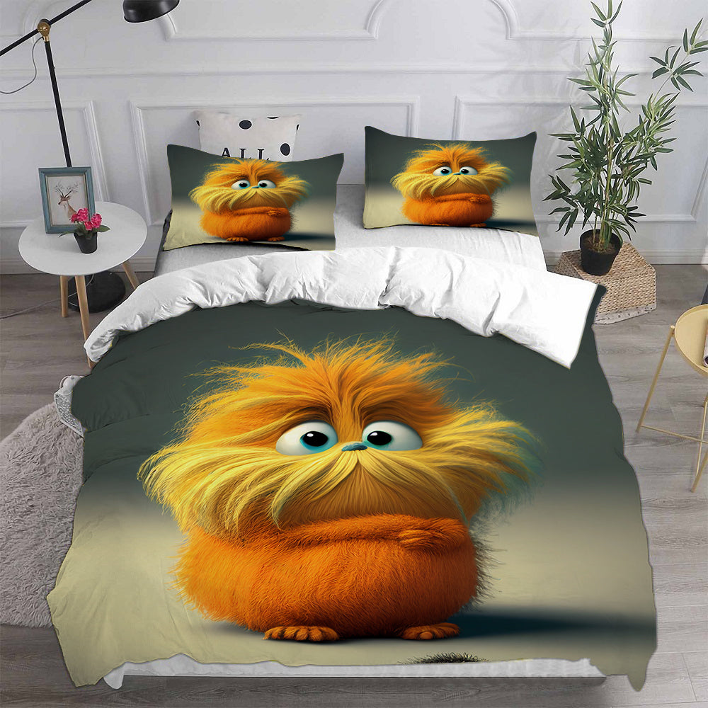 The Lorax Cosplay Bedding Set Duvet Cover Pillowcases Halloween Home Decor