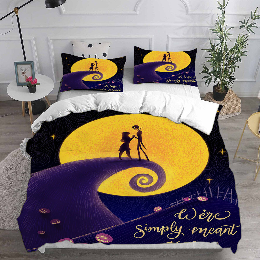 The Nightmare Before Christmas Cosplay Bedding Set Duvet Cover Pillowcases Halloween Home Decor