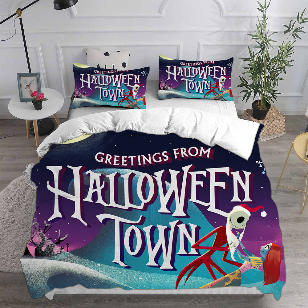 The Nightmare Before Christmas Cosplay Bedding Set Duvet Cover Pillowcases Halloween Home Decor