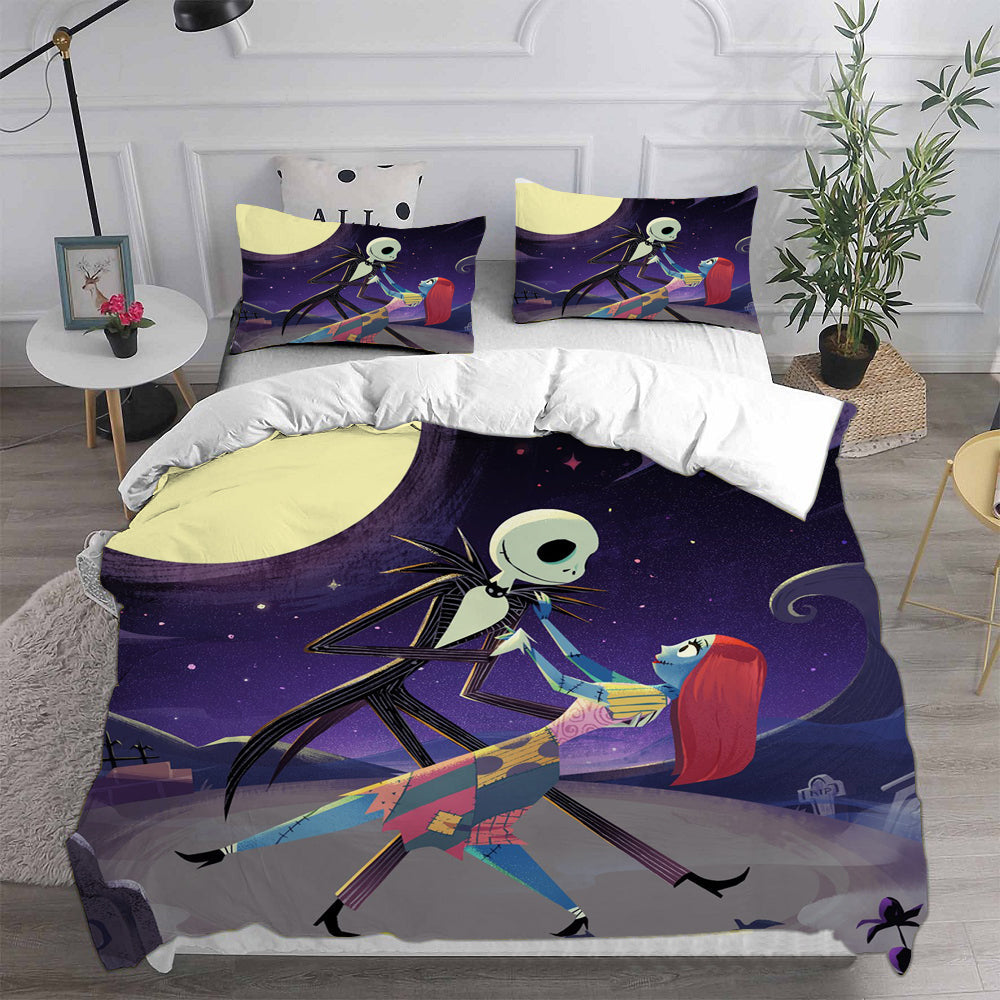 The Nightmare Before Christmas Cosplay Bedding Set Duvet Cover Pillowcases Halloween Home Decor