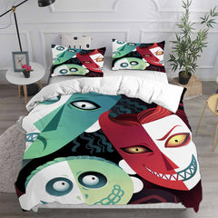 The Nightmare Before Christmas Cosplay Bedding Set Duvet Cover Pillowcases Halloween Home Decor