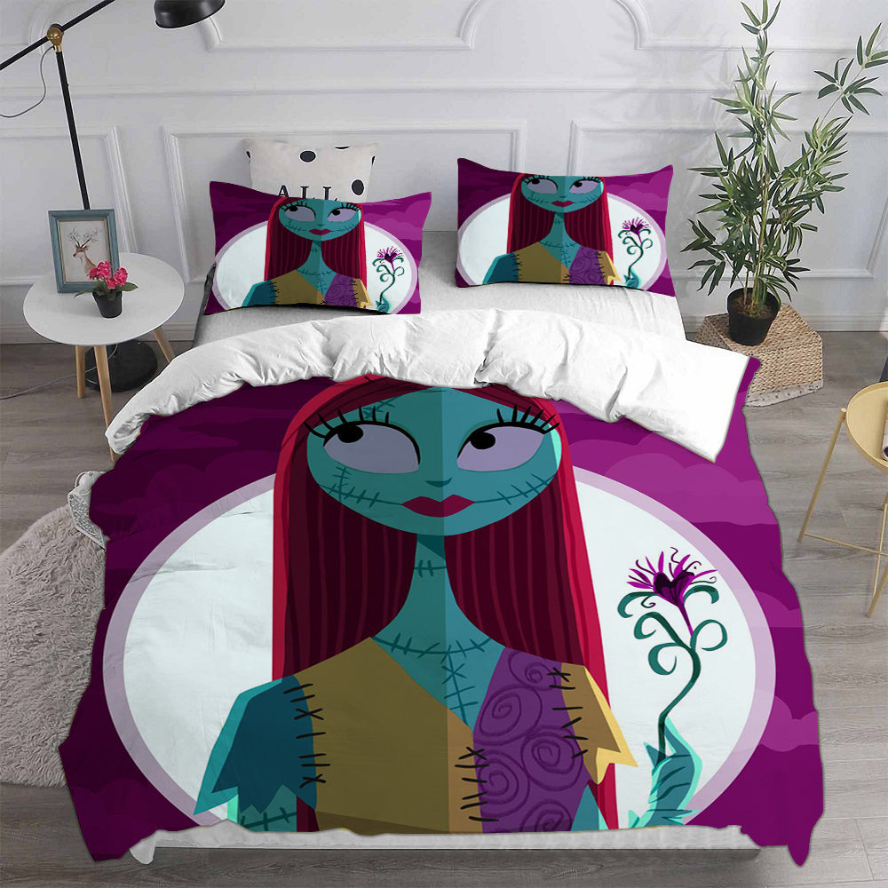 The Nightmare Before Christmas Cosplay Bedding Set Duvet Cover Pillowcases Halloween Home Decor