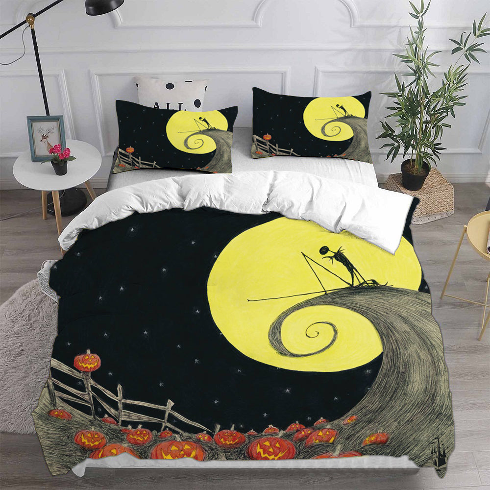 The Nightmare Before Christmas Cosplay Bedding Set Duvet Cover Pillowcases Halloween Home Decor