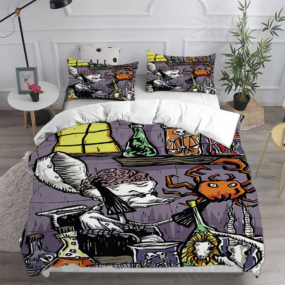 The Nightmare Before Christmas Cosplay Bedding Set Duvet Cover Pillowcases Halloween Home Decor