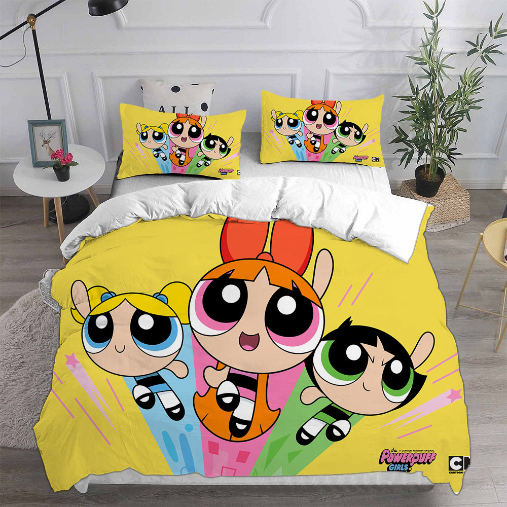 The Powerpuff Girls  Cosplay Bedding Set Duvet Cover Pillowcases Halloween Home Decor