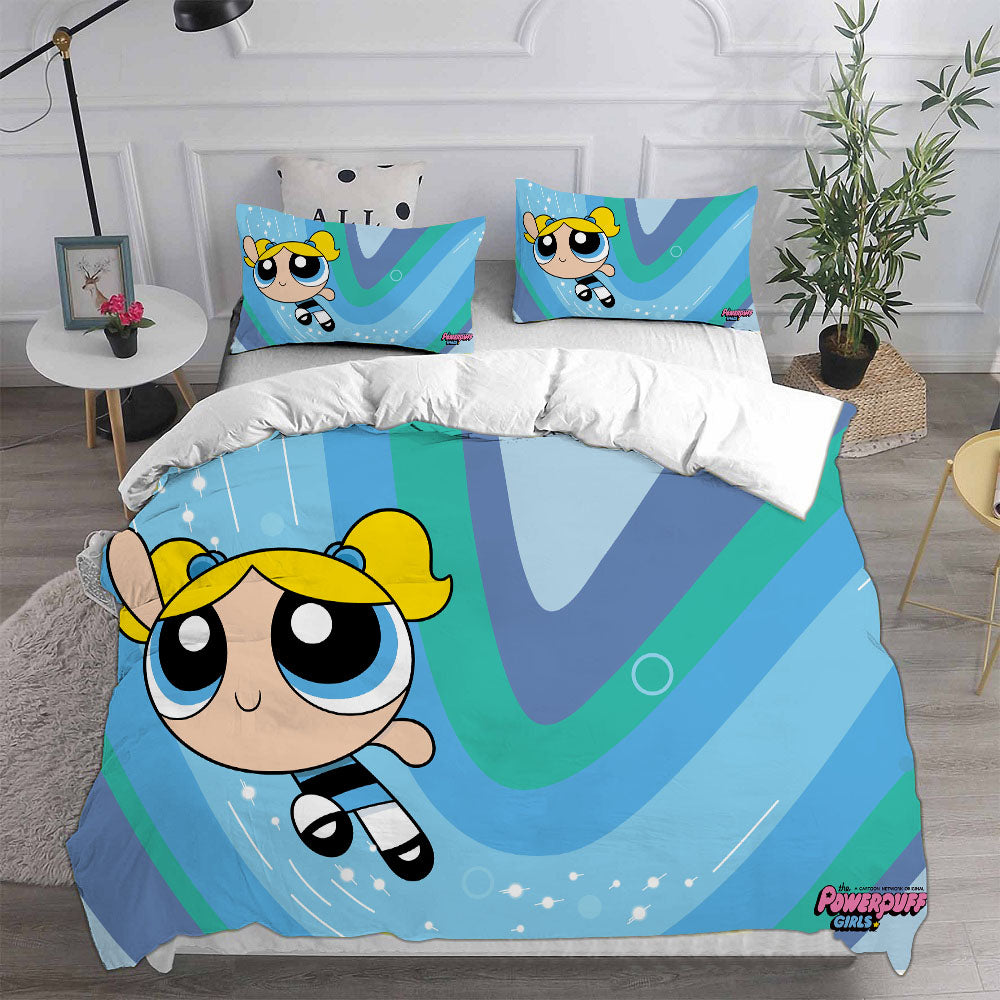 The Powerpuff Girls  Cosplay Bedding Set Duvet Cover Pillowcases Halloween Home Decor