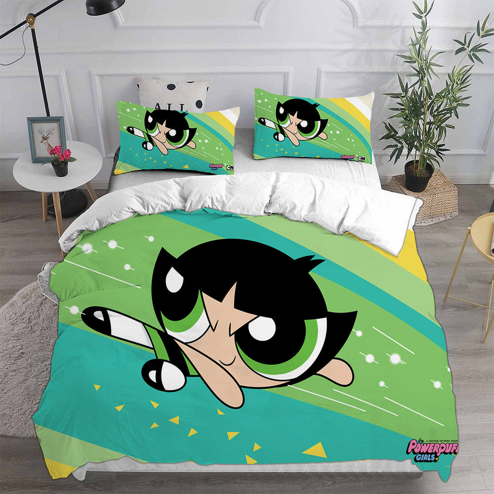 The Powerpuff Girls  Cosplay Bedding Set Duvet Cover Pillowcases Halloween Home Decor