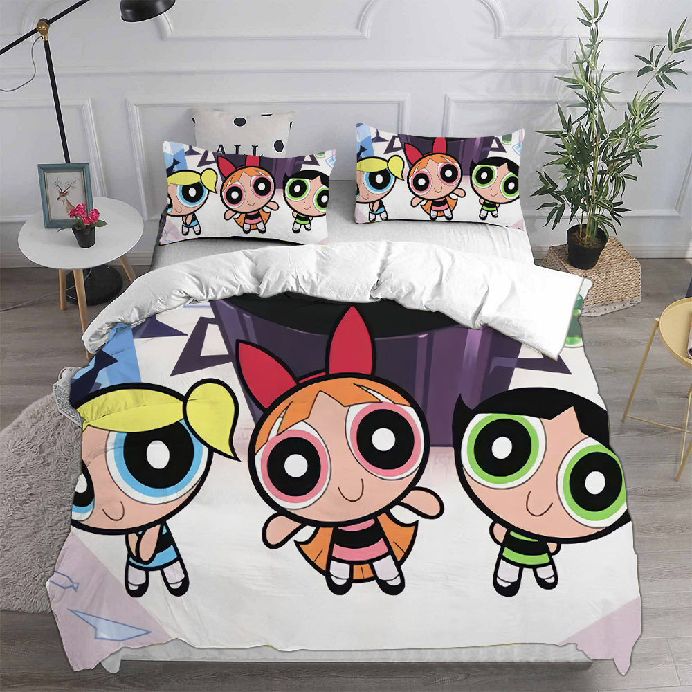 The Powerpuff Girls  Cosplay Bedding Set Duvet Cover Pillowcases Halloween Home Decor