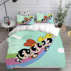 The Powerpuff Girls  Cosplay Bedding Set Duvet Cover Pillowcases Halloween Home Decor