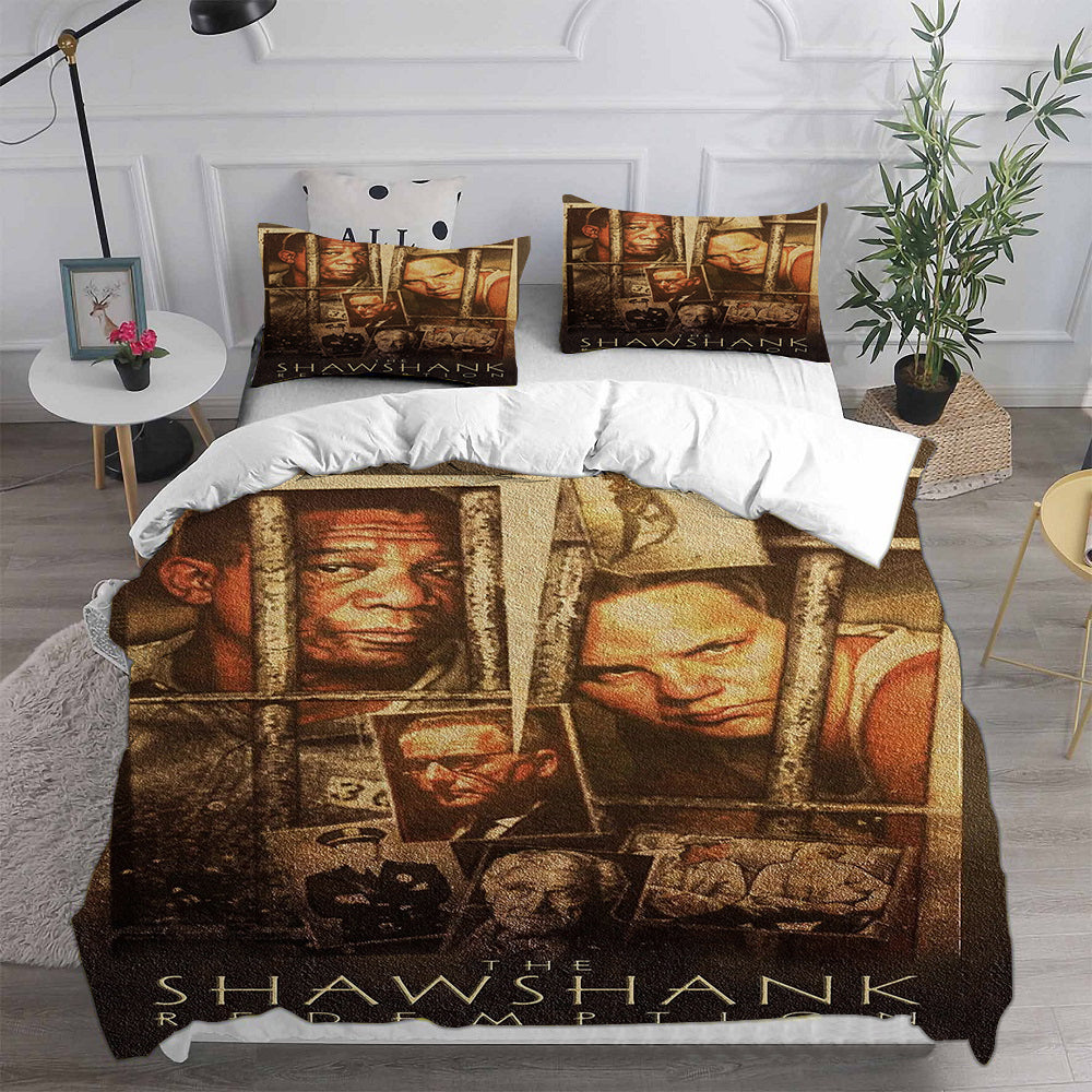 The Shawshank Redemption Cosplay Bedding Set Duvet Cover Pillowcases Halloween Home Decor