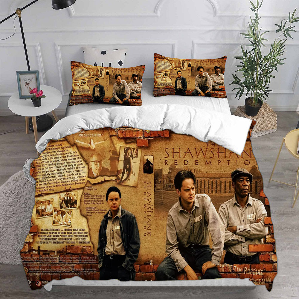 The Shawshank Redemption Cosplay Bedding Set Duvet Cover Pillowcases Halloween Home Decor