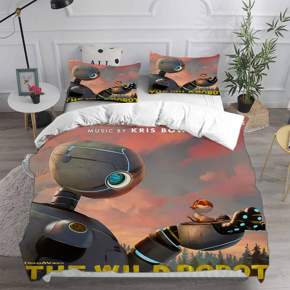 The Wild Robot Cosplay Bedding Set Duvet Cover Pillowcases Halloween Home Decor