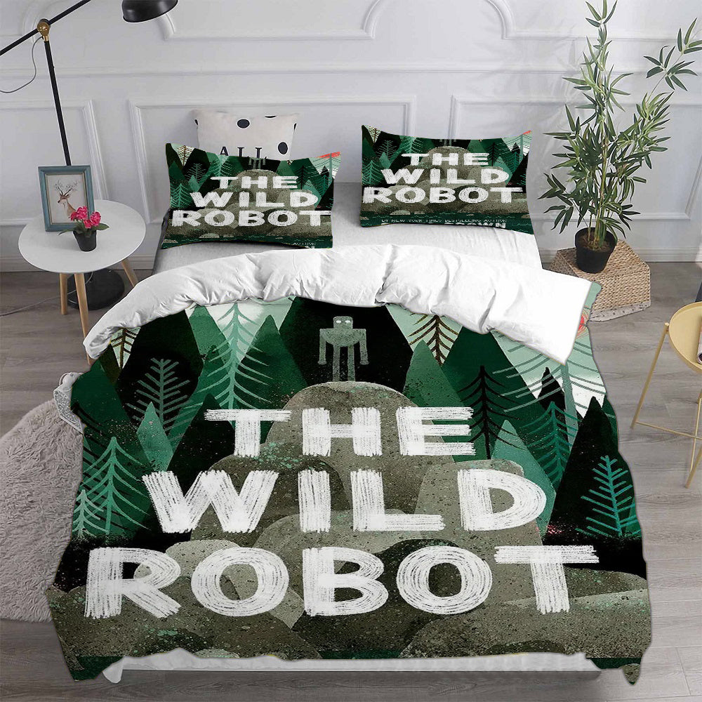 The Wild Robot Cosplay Bedding Set Duvet Cover Pillowcases Halloween Home Decor