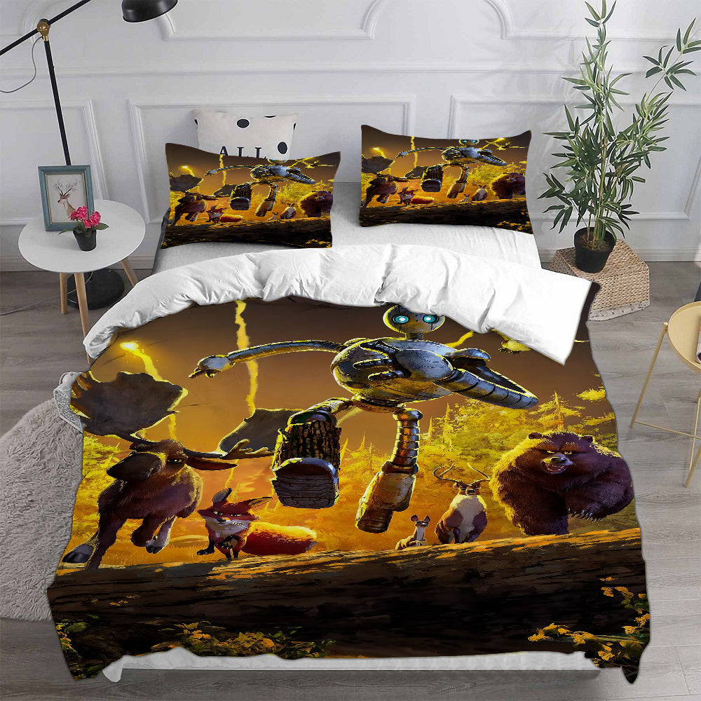 The Wild Robot Cosplay Bedding Set Duvet Cover Pillowcases Halloween Home Decor