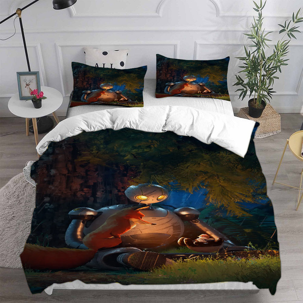 The Wild Robot Cosplay Bedding Set Duvet Cover Pillowcases Halloween Home Decor