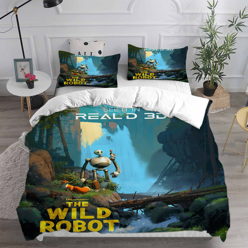 The Wild Robot Cosplay Bedding Set Duvet Cover Pillowcases Halloween Home Decor