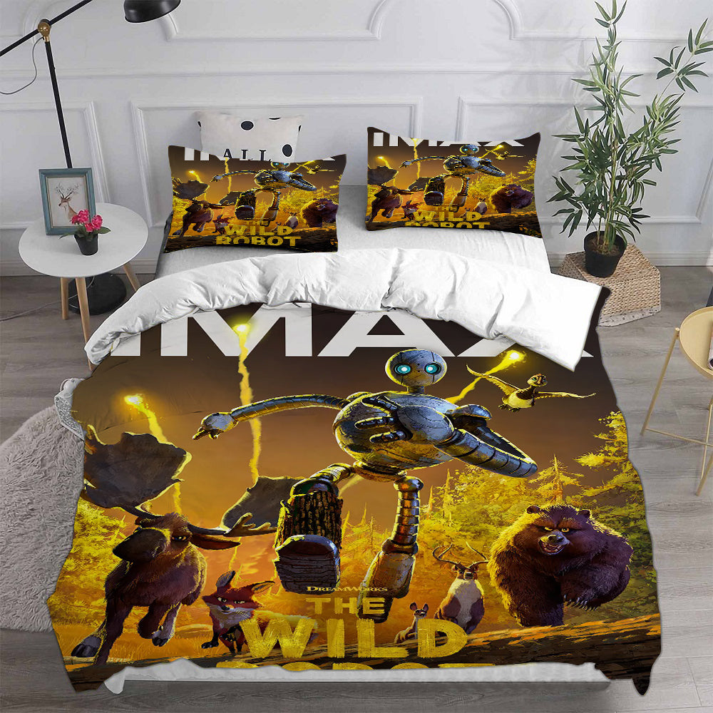 The Wild Robot Cosplay Bedding Set Duvet Cover Pillowcases Halloween Home Decor