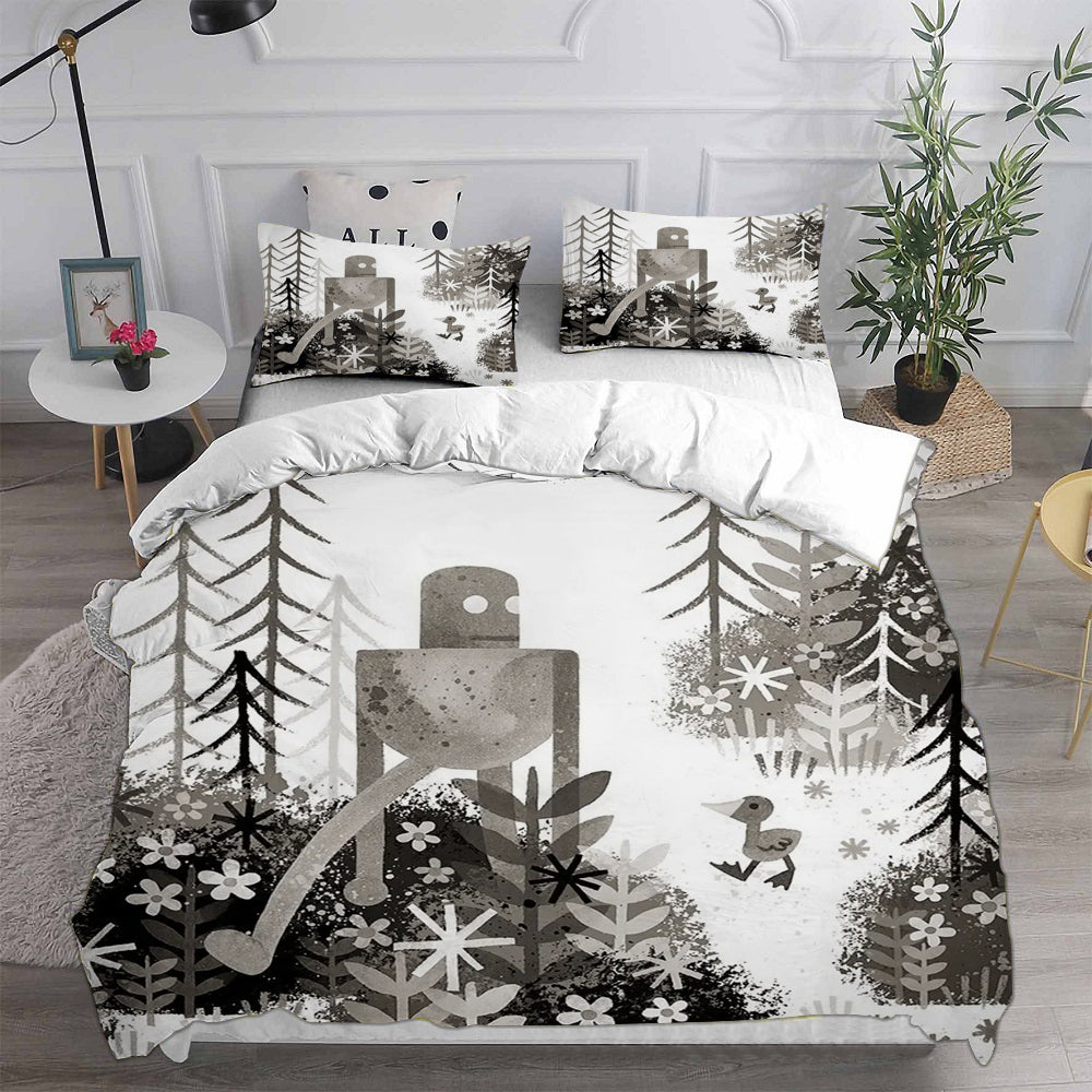 The Wild Robot Cosplay Bedding Set Duvet Cover Pillowcases Halloween Home Decor