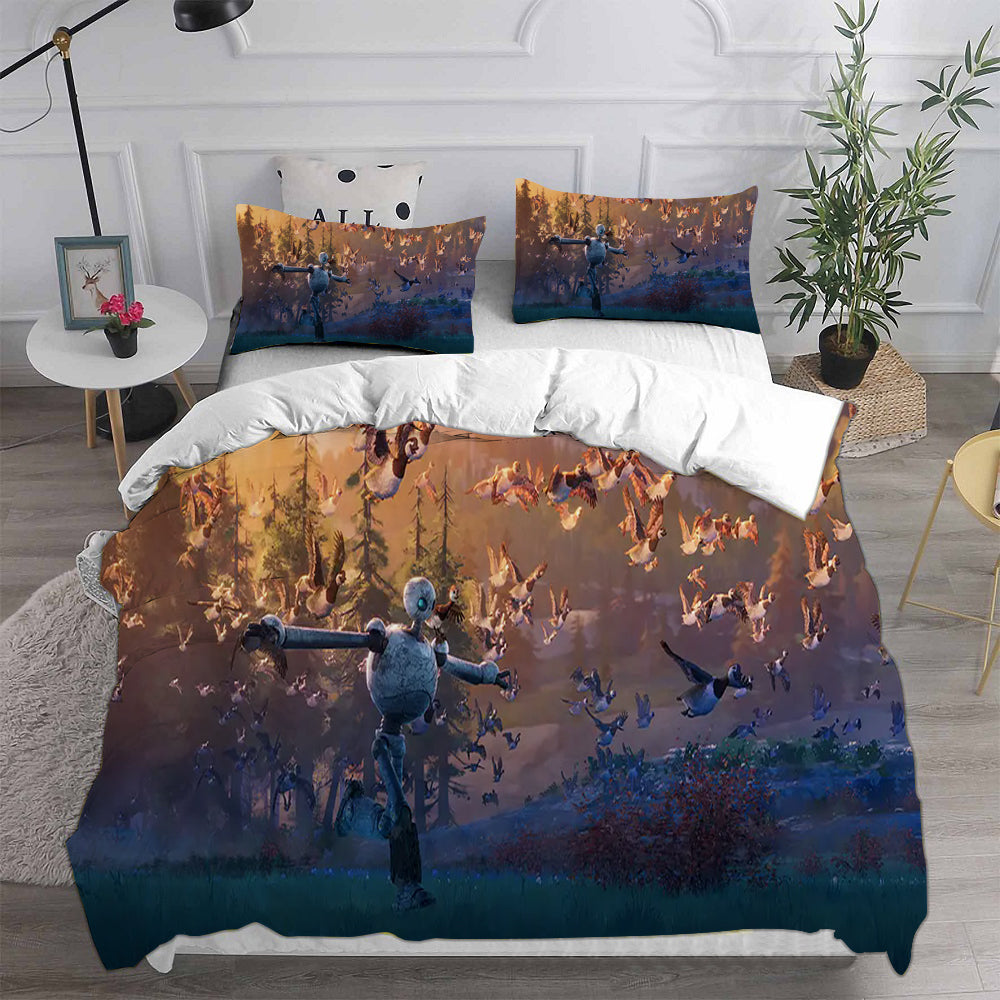 The Wild Robot Cosplay Bedding Set Duvet Cover Pillowcases Halloween Home Decor