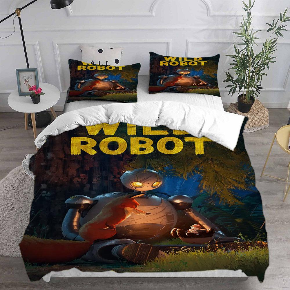 The Wild Robot Cosplay Bedding Set Duvet Cover Pillowcases Halloween Home Decor